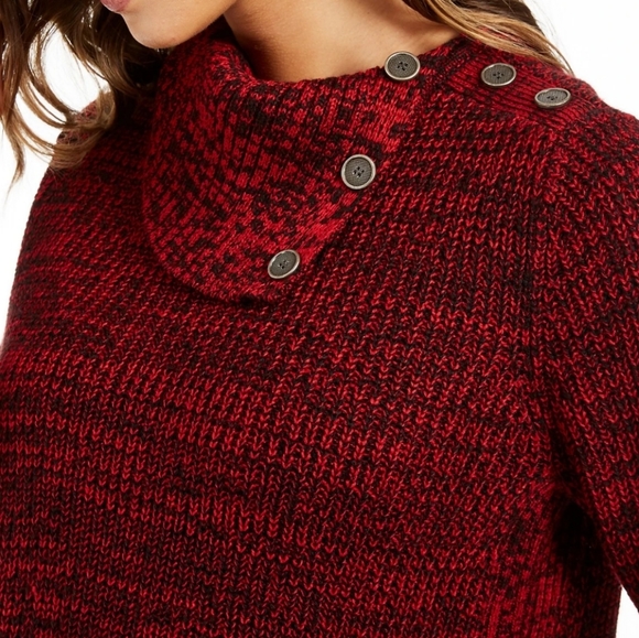 Style&co. Plus size envelope collar marled sweater - Picture 7 of 8